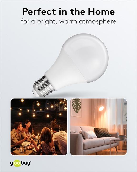Immagine prodotto Goobay Lampadina LED, 8,5 W (E27, 8.50 W, 806 lm, 1 x, F)