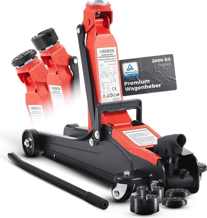 Produktbild Arebos 2t Hydraulischer Rangierwagenheber mit Gummiauflagen