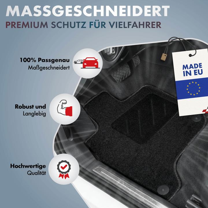 Produktbild Walser Fussmatten für Peugeot 407 BJ 05/2004 - 02/2011, 407 SW BJ 09/2004 - 02/2011 (2 Vordermatten + 2 Rückmatten)