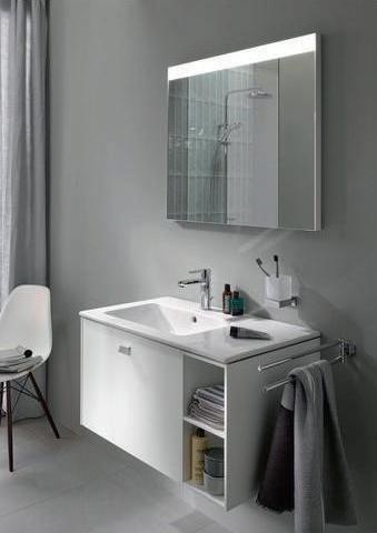Produktbild Duravit Möbelwaschtisch ME by Starck m ÜL m HLB 830x490mm 1 HL Be links weiss (490 mm, 830 mm)