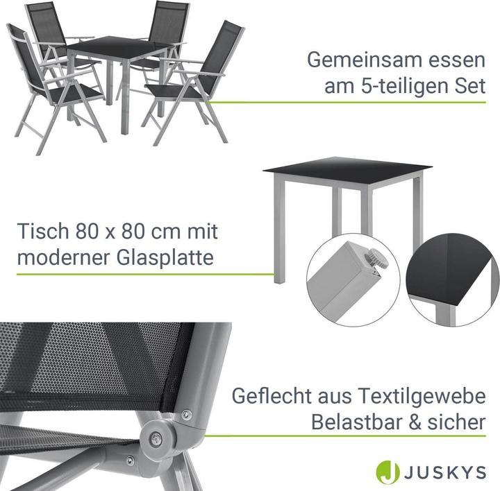 Produktbild Juskys Gartengarnitur Milano (80 cm)