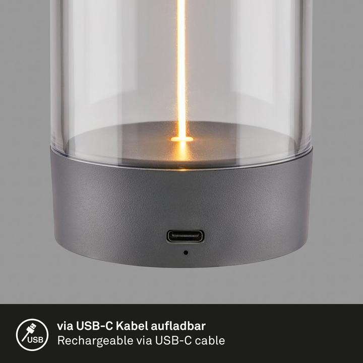 Image du produit Briloner WIGGLE Akku Tischleuchte mit Lichtfaden - Anthrazit