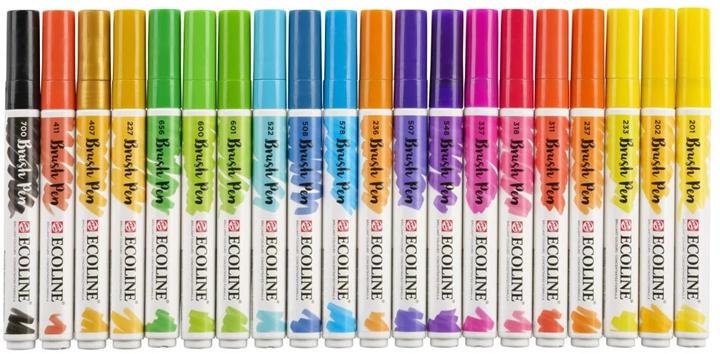 Image du produit Talens Brushpen Ecoline 20er Set, Largeur de trait : B, Brush (Multicolore, 20 x)