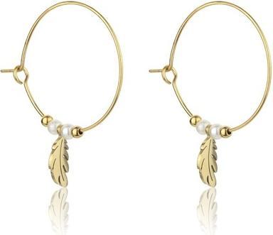 Emily Westwood Gold-plated hoop earrings with pearls Ruth EWE23064G