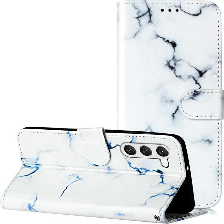 Actual product image Cover-Discount Leather case cover Marble white (Samsung Galaxy S24+)