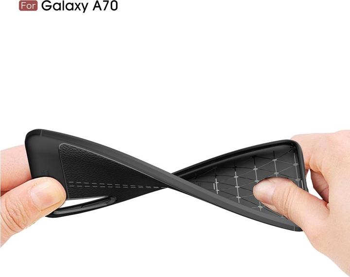 Produktbild Screenguard Samsung Galaxy A70 Hülle Leather Design TPU Cover (Samsung Galaxy A70)