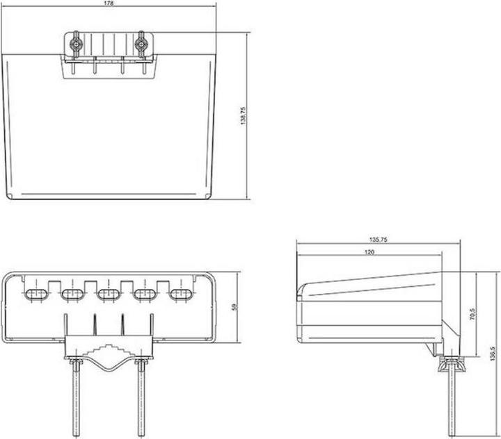 Actual product image Teko BELL.5 Universal enclosure 178 x 120 x 59 ABS light grey 1 pc. (Housing)