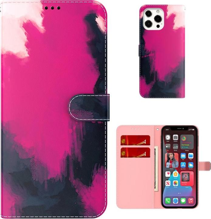 Produktbild Art iPhone 13 Pro Buch Etui Tasche mit Kartenfach Pink (Apple iPhone 13 Pro)