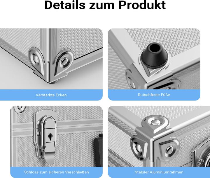 Produktbild Wiltec Alu Universalkoffer 46x33x15,2cm Werkzeugkoffer Schaumstoff Transportbox