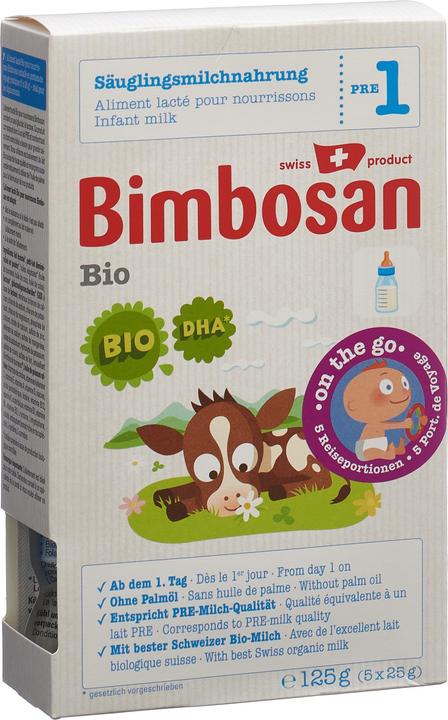 Produktbild Bimbosan Bio 1 Säuglingsmilch Reiseportionen (125 g, ab Geburt)
