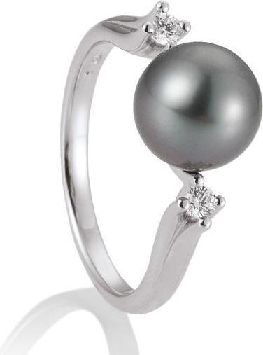 Produktbild Breuning RING - TAHITI-Z.-PERLE/Brill. 0,10 Ct. H/si (50, 585/14 K Gold)