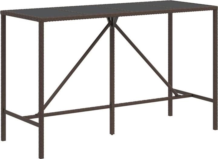 Immagine prodotto VidaXL Set bar da giardino 7 pezzi con cuscini in Poly Rattan marrone (48 cm)