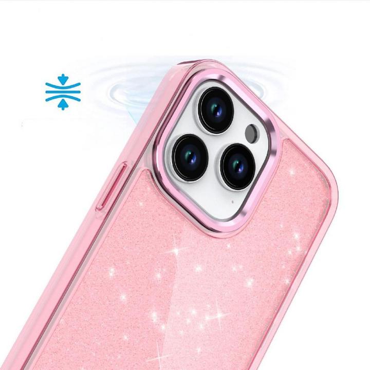 Immagine prodotto Hurtel Custodia Glitter per iPhone 16 Pro Max - rosa con glitter (Apple iPhone 16 Pro Max)