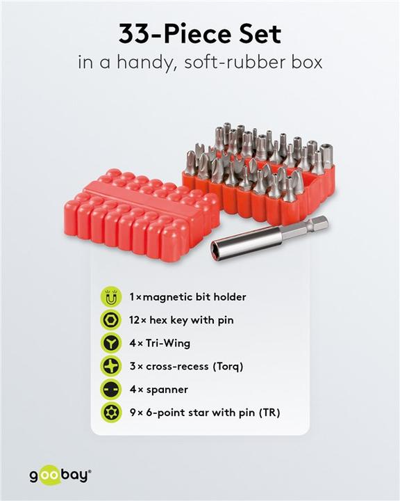 Actual product image FixPoint Universal 33-piece bit set for all common screws (Hexagon socket TX M20, Hexagon socket TX M27, Hexagon socket TX M30, Hexagon socket TX M10, Hexagon socket TX M15, Hexagon socket TX M25, Hexagon socket TX M40, Hexagon socket TX M8, Hexagon socket TX M35)