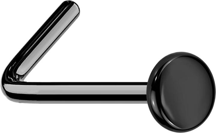 Produktbild Star Piercing Nasenstecker gewinkelt schwarz mit Teller (ohne Messing, Titan G23)