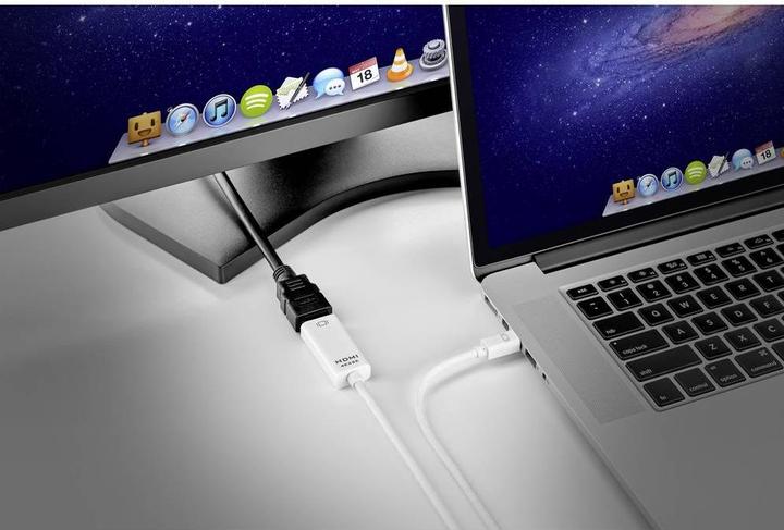 Actual product image Renkforce Mini-DisplayPort Adapter Cable HDMI-A Socket 0.55 m Black RF-5947252 (0.16 m, HDMI)