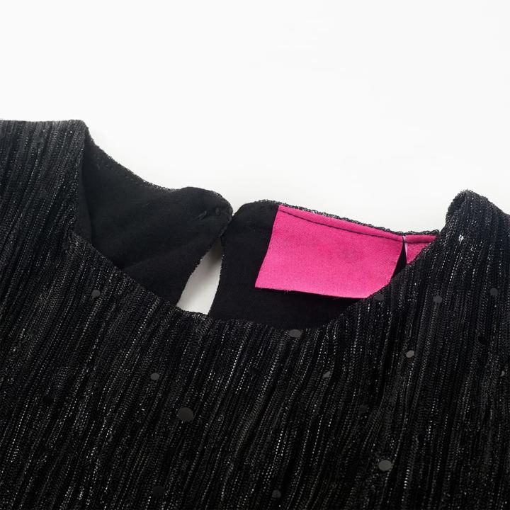 Produktbild VidaXL Kinderkleid mit Langen Ärmeln Schwarz 92,Aussenmaterial (92)