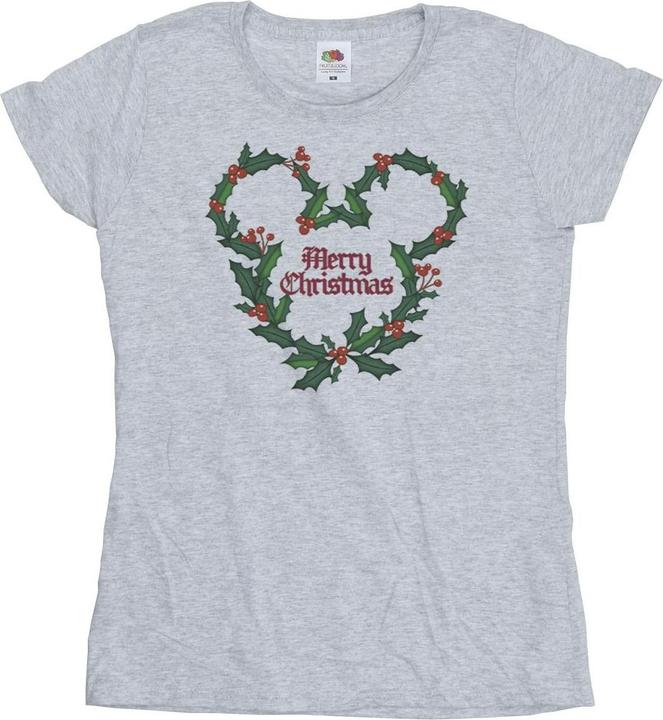 Disney Mickey Mouse Merry Christmas Holly TShirt (S)