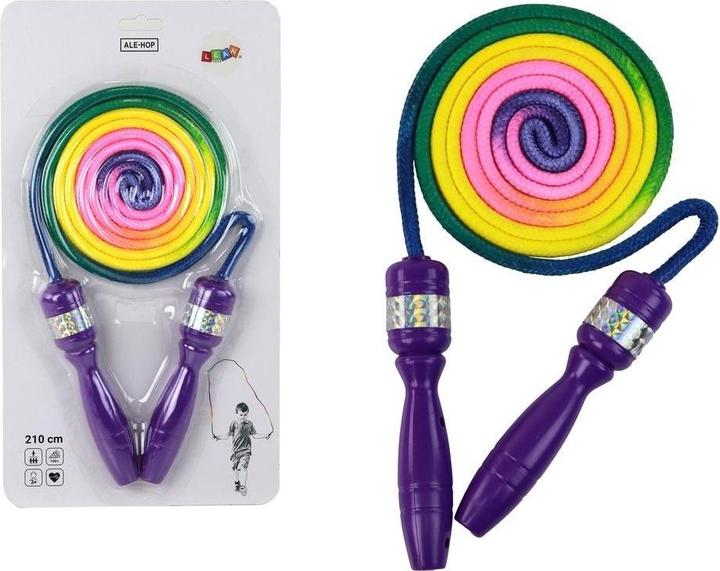 Actual product image Lean Toys Regenbogen-Springseil mit lila Griffen (210 cm)