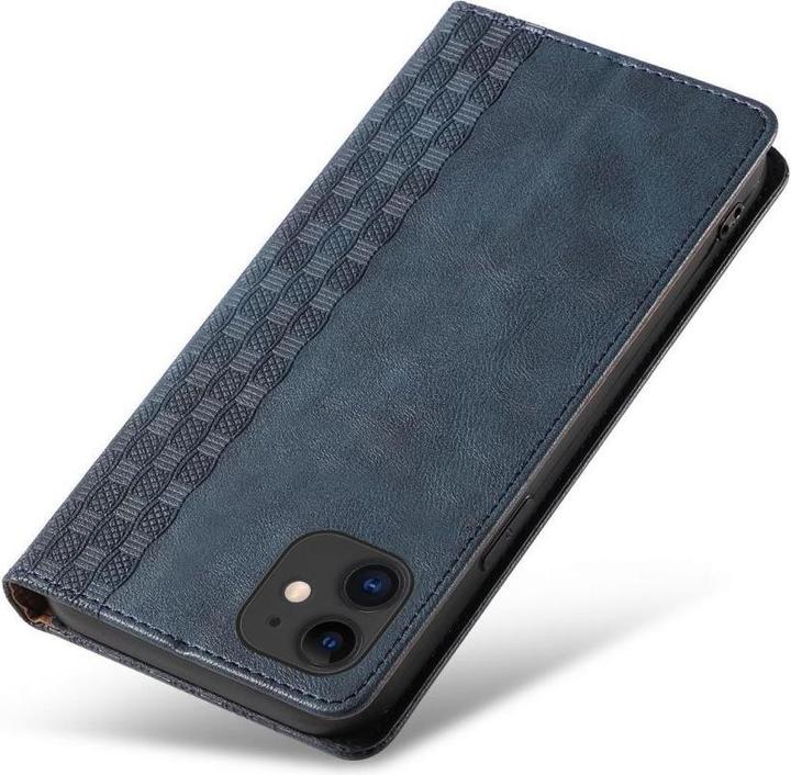 Immagine prodotto Hurtel Custodia con cinturino a calamita per iPhone 12 Portafoglio + Mini cordino Ciondolo Blu (Apple iPhone 12)