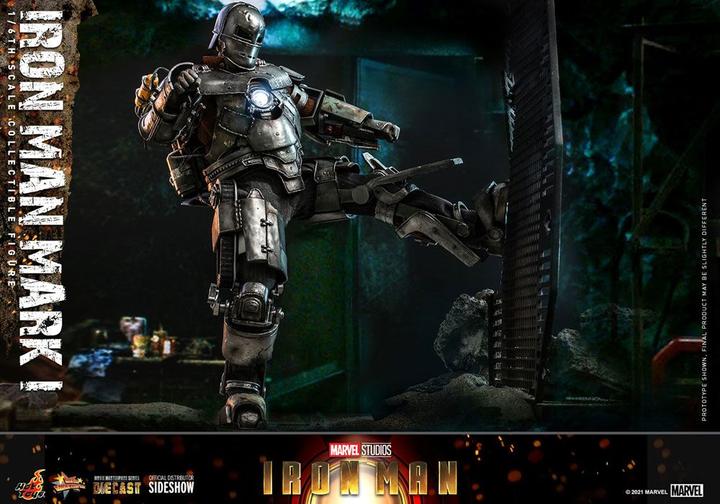 Actual product image Hot Toys Iron Man figurine Movie Masterpiece 1/6 Iron Man Mark I 30 cm