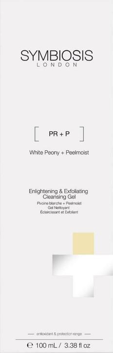 Image du produit Symbiosis White Peony + Peelmoist) Gel nettoyant éclaircissant et exfoliant (Chiffons de nettoyage, 100 ml)