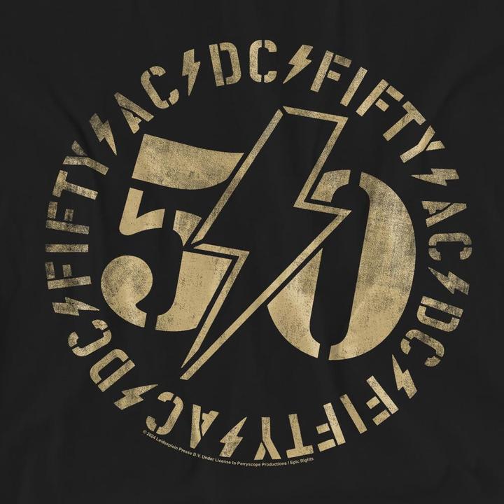 Actual product image AC/DC Unisex Adult 50 Logo T-Shirt (XL)