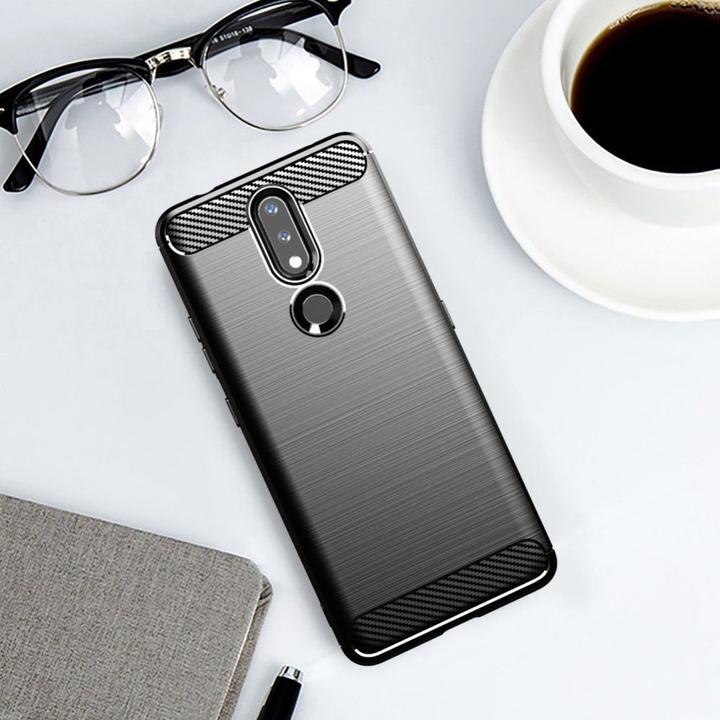 Immagine prodotto Hurtel Custodia Carbon Case Flexible Cover TPU per Nokia 2.4 nero (Nokia 2.4)