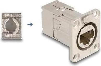 Produktbild Delock D-Typ RJ45 Einbaubuchse mit LSA Anschluss Cat.6A STP Metall