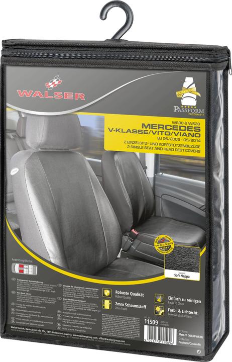 Actual product image Walser Seat covers for Mercedes Viano and Vito W639 for 2 single seats BJ 06/2003 - 2013