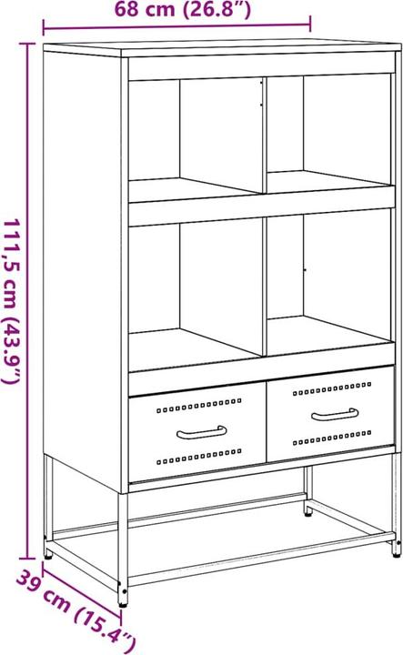Productafbeelding VidaXL Hoogboard 68,5 x 39 x 111,5 cm Koudgewalst (39 x 39 x 111,5 cm)