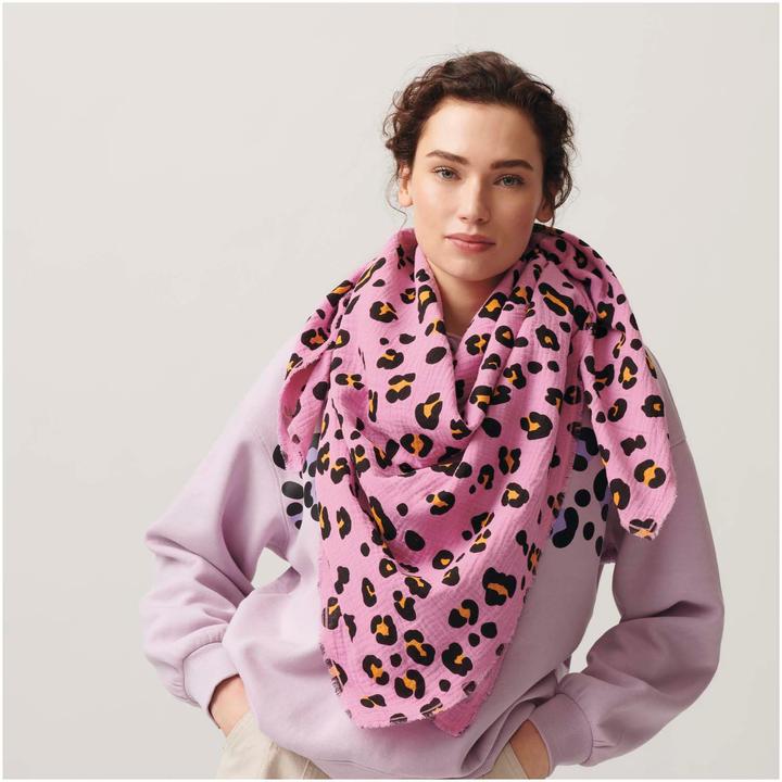 Produktbild Rico Design Krinkel-Musselin Baumwoll-Stoff "Acid Leo", 130 cm breit, Meterware