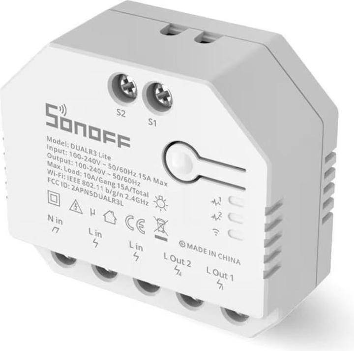 Image du produit Sonoff Actionneur de volet roulant WiFi DUALR3Lite (Actionneur de commutation)