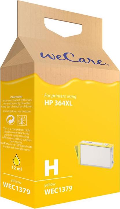 Image du produit Wecare Encre 364XL rebuilt yellow CB325EE pour HP PhotoSmart D5460 12ml (Y)
