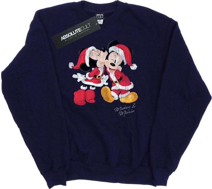 Actual product image Disney Mens Mickey And Minnie Christmas Kiss Sweatshirt (L)