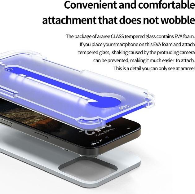 Produktbild Araree CLASS Panzer Glas Displayschutz Easy Install Kit (1 Stück, Apple iPhone 16 Pro Max)