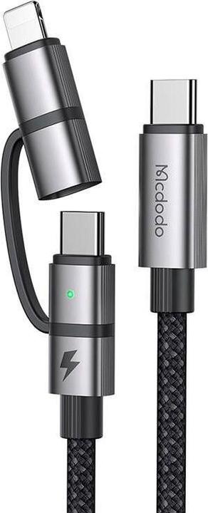 Actual product image Mcdodo 2in1 cable CA-0450 USB-C to USB-C + Lightning, 1.2 m (1.20 m, 100 W)