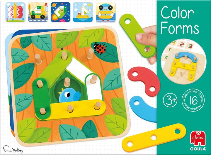 Immagine prodotto Goula Forme a colori, d/f/i 8 tavole, 22 parti in legno, libretto, a partire da 3 anni (Tedesco, Francese, Italiano, Inglese)