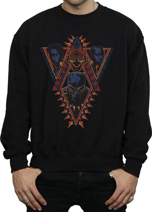 Immagine prodotto Felpa uomo Black Panther Tribal Heads in cotone (S)