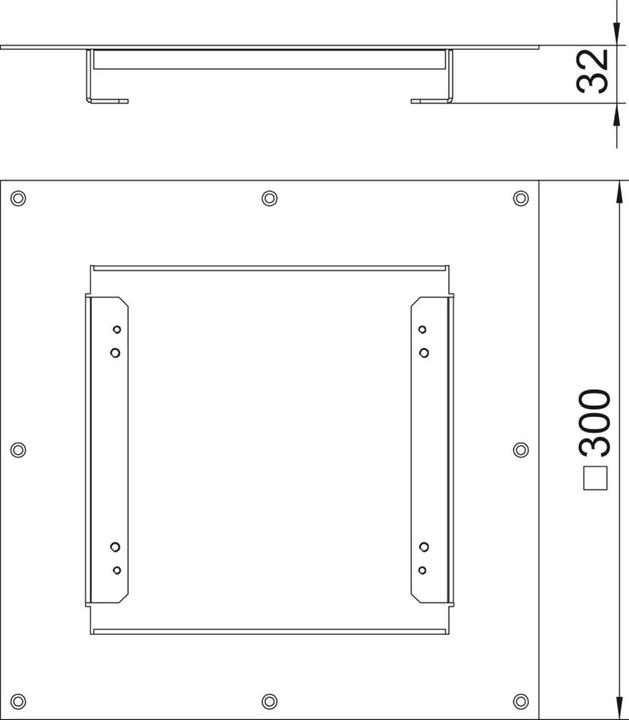 Image du produit OBO Bettermann OBO DUG RK UAN 4 Couvercle de montage pour cassettes en HB 300x300x32