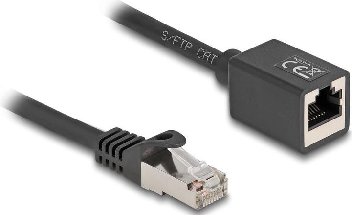 Actual product image Delock Network extension cable RJ45 plug to RJ45 socket (S/FTP, CAT6a, 0.50 m)