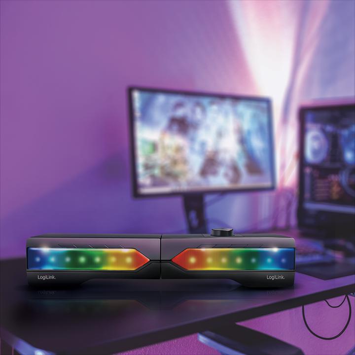Actual product image LogiLink Mobile Soundbar with Party Light, 2-in-1 Gaming Sound System (6 W, 2.0 Channel)