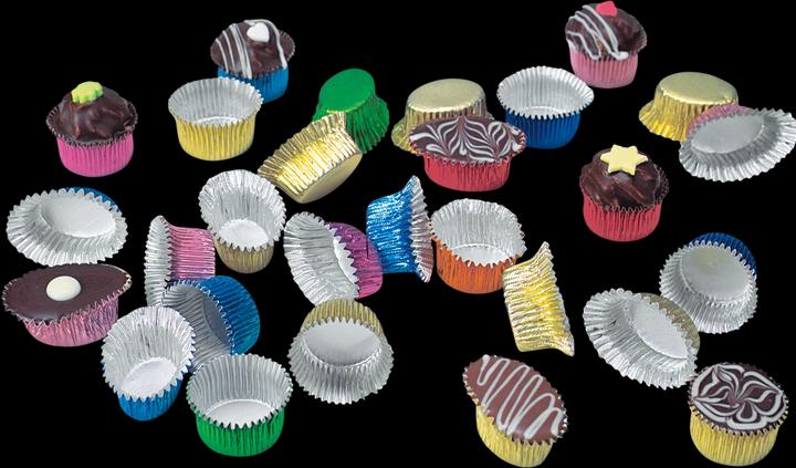 Actual product image Städter 50 aluminum praline capsules, assorted colors (2.50 cm)