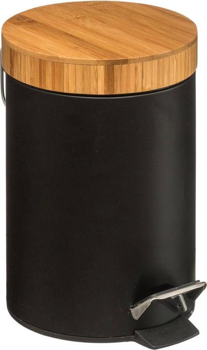Produktbild 5Five Treteimer, Bambus/Metall, 3 L - Schwarz (3 l)
