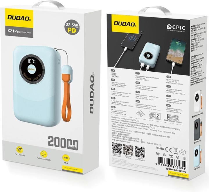 Produktbild Dudao None (20000 mAh, 22.50 W, 20000 Wh)