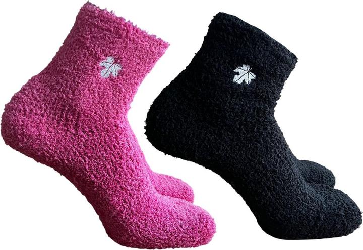 John Kiss Fluffy Socks mit ABS-Pads pink/schwarz – one size (2er Pack, 37 - 42)
