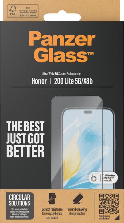Produktbild PanzerGlass Ultra-Wide Fit (1 Stück, Honor X8b, Honor 200 Lite)