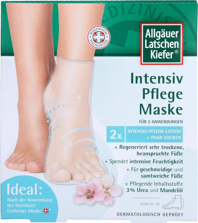Allgäuer Masque de soin intensif au pin de montagne pour le soin des pieds secs et abîmés, 1 pc (Crème et gel pour les pieds)