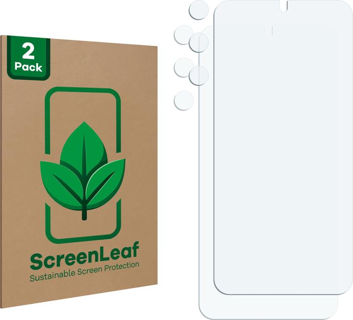 Produktbild ScreenLeaf Schutzfolie nachhaltiger Displayschutz Displayschutzfolie Folie Klar Transparent (2 Stück, Samsung Galaxy S21)