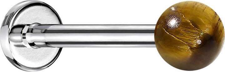 Produktbild Star Piercing Micro Labret silber mit Kugel Tigerauge Stein (Mineralisch, Chirurgenstahl 316L, ohne Messing)